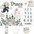 Personalized Baby Milestone Blanket for Boys Girls Baby Month Blanket- First Year Calendar Monthly Growth Chart - Dinosaur Halloween Birthday Gifts for Infant Todder(FixedSize) by Dyoart