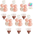 6 Set Rose Gold Christmas Table Balloons Foil Spray Table Centerpiece with Rose Gold and Confetti Balloons Stand Kit for Birthday Party Baby Shower Wedding Bridal Shower Prom Cake Table Decorations by Suppromo