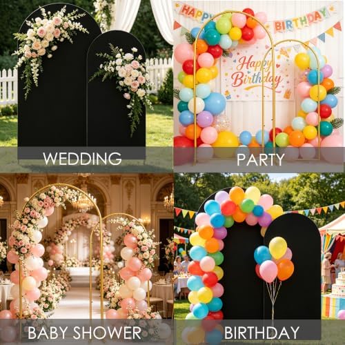 Set of 2 Metal Arch Backdrop Stands with Black Covers, 6/7.2FT - Image 7
