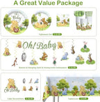 343PCS Xynic Classic Bear Baby Shower Decorations Tableware Set, 50 Guests - Image 3