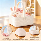 Large Woven Basket for Gifts Empty, Storage Basket 15" x 11" x 6.5" with Glitter Tulle, Ribbon and Card Paper, One-Handle Design, DIY Time for Holiday Gifts, Baby & Pet Toys, Graduation - White - Image 4
