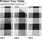 Hiasan 60 x 140 Inch Checkered Tablecloth Rectangle, Black and White - Image 3