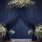 10 Panels 5x15ft Backdrop Curtains for Parties, Wrinkle Free Polyester Navy Blue Photo Backdrop Drapes 15 ft Long Back Drop Cloth for Wedding Birthday Photography Background Party - Image 3