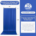 50x12 Royal Blue Backdrop Curtain for Wedding Party 10 Panel 5×12FT Tall - Image 6