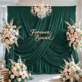 50FT x 15FT Wrinkle-Free Hunter Green Backdrop Curtains for Wedding, 10 Panels Hunter Green Fabric Photo Background Drapes for Wedding Reception, Birthday, Bridal & Baby Shower Decorations Photography by Besutolife