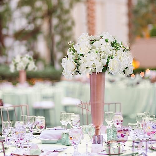 BLOSMON Faux Flower Balls Table Centerpieces, 2 Pcs, White, 14.2" Diameter - Image 3