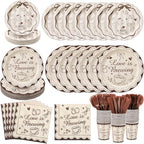 Ziliny 280 Pcs Love Is Brewing Bridal Shower Decorations Tableware Set by Ziliny