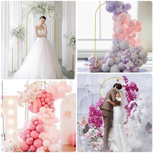 Asee'm 6FT Gold Metal Arch Backdrop Stand Wedding Balloon Background - Image 6