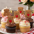BAKERLOGY Set of 2 Rocking Horse & Teddy Bear with Heart Mini Cookie Cutter & Stamp Set – Cute Fondant Embosser for Baby Shower, First Birthday, Christening, Nursery Cupcake Topper Baking Tool - Image 5