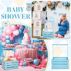 Suzile Baby Shower Crate Wooden Closet Baby Basket Gift,Blue - Image 5