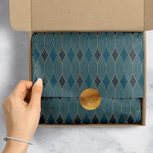 Jillson & Roberts Printed Unfolded Gift Tissue 20" x 30", Gilded Geo, 240 Sheets - Image 4