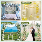 8FT x 8FT Backdrop Stand Kit - Gold Portable Adjustable Stand,Square Metal Arch Party Frame for Wedding/Baby Shower/Birthday Parties/Banquet - Image 6