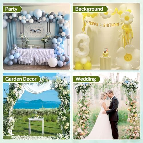8FT x 8FT Backdrop Stand Kit - Gold Portable Adjustable Stand,Square Metal Arch Party Frame for Wedding/Baby Shower/Birthday Parties/Banquet - Image 6