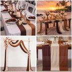 9 Pcs Brown Party Decorations Table Runner, Rustic Table Runner - Image 5