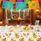 Ceenna 452 Pcs Mexican Party Decoration Supplies for 50 Guest, Mexican Plates Napkins Cups Tablecloth Cutlery Straw Fiesta Disposable Tableware for Cinco De Mayo Taco Birthday Wedding Party Decoration - Image 4