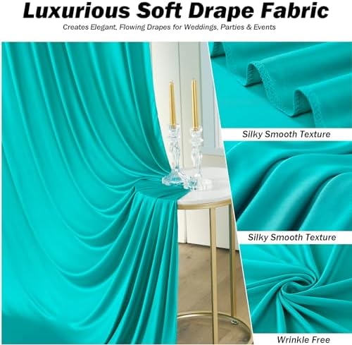 10x12 ft Turquoise Backdrop Curtains for Weddings, Birthdays and Photos - Image 2