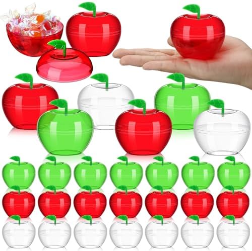 Nitial 60 Pcs Rosh Hashanah Plastic Apple Container Candy Boxes, 3 Colors by Nitial