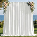 Joydeco 10x10ft White Backdrop Curtain for Parties, Wrinkle Free White Curtains Photo Backdrop for Wedding Decor, Birthday Party Graduation Baby Shower Photography(5ft x 10ft, 2 Panels) by JOYDECO