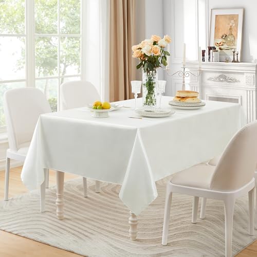 6 Pack Satin Table Cover Rectangle, Off White, 60 x 120 Inches - Image 4