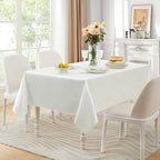6 Pack Square Satin Table Cover, 52 x 52 Inches, Off White - Image 4