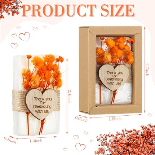Demissle 30 Pcs Mini Scent Soap Party Favor Baby Shower Favor, orange,novel - Image 2