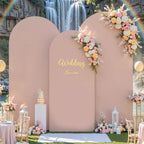 Nude Arch Backdrop Cover Set of 3 Wedding Arch Covers Stretchy Backdrop Baby Shower Birthday Party Arches Cover 7.2FT 6.6FT 6FT Arch Stand Cover Spandex Bridal Shower Decoration - Image 2
