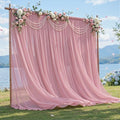 10ft×10ft Wrinkle Free Dusty Rose Backdrop Curtain Drapes, 2 Panels 5ftx10ft Sheer Tulle Chiffon Backdrop Panels Curtains for Wedding Baby Shower Birthday Party Stage Photo Home Decorations by Unknown
