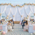 20ft x 10ft Wrinkle Free White Wedding Backdrop Curtains for Party Bridal Shower Reception Decorations White Fabric Curtain Backdrops Drapes for Photography Baby Shower Birthday Background - Image 4