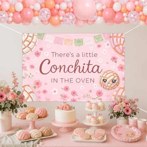 ZestZing Concha Baby Shower Decorations Conchita Baby Shower Backdrop Mexican Sweet Bread Balloon Garland Arch Kit for Fiesta Cinco De Mayo Party Supplies Dessert Table Photo Prop, 4.9 X 3.3 Ft - Image 4