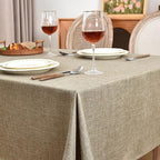 Fitable 2 Pack Khaki Faux Linen Tablecloths Rectangle 54x78 Inch - Image 2