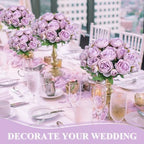 8 Bundles Artificial Peony Centerpiece Flowers,Light Purple - Image 3