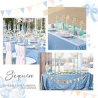 SoarDream Baby Blue Sequin Tablecloth 90"x132" Baby Shower Table Cloth - Image 5