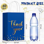 PerKoop 60 Pack Thank You Paper Gift Bags, Classic, Royal Blue - Image 2