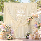 50 x 10ft Champagne Backdrop Curtains, Champagne Drapes for Backdrop Fabric - Image 3