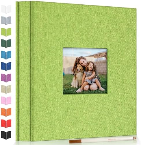 Artfeel Photo Album Self Adhesive Scrapbook Album for 3x5 4x6 5x7 8x10 Pictures,40 Pages Linen Cover with Display Window DIY Photo Book,Ideal Gifts for Family Travel Wedding Baby by Artfeel