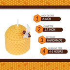 DEYBBY Natural Beeswax Candles Bulk Set of 16, Small Bees Wax Votive Candles with Little Bee Decorations as Housewarming Birthday Event Gift Party Favor (Yellow) (Pack of 2) - Image 2