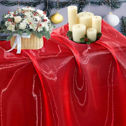 60 Yard Organza Fabric 44" Wide for Wedding Event Décor - Red by MDS