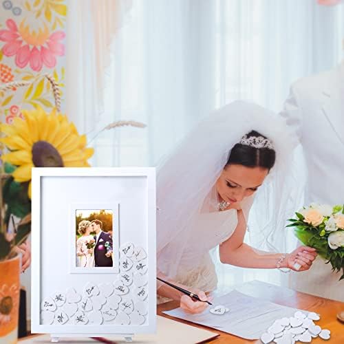 Othran Wedding Guest Book, Wedding Guest Book Alternative with Wooden Hearts, Guest Book Wedding Reception Wedding Book for Guests for Wedding Anniversary Baby Shower Birthday Party - Image 4