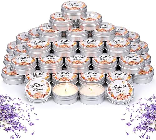 MTLEE 50 Pcs Wedding Candles Gift Favors for Guests 1 oz, Fall in Love by MTLEE