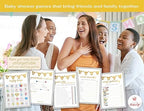 Party Hearty Baby Shower 5 Game Pack, Premium Thick Cardstock - Gold - Image 6