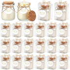 MTLEE 20 Sets Wedding Candle for Guest Beige Glass Jars Bridal Shower Favor by MTLEE
