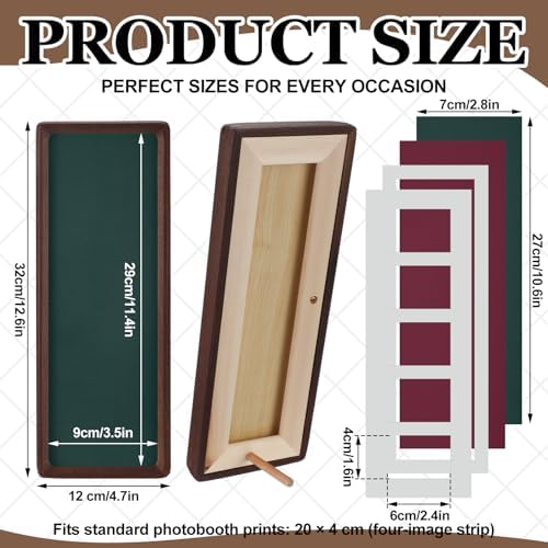 Lineshading 2 Pcs Walnut Wood Photo Strip Frames 12×4in Photobooth Frame - Image 3