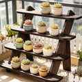 Wooden Display Stand, Tiered Cupcake Stand, 4 Tier Display Stand Riser by HamsterHouse