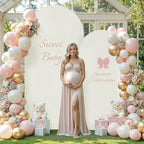 7.2FT 6FT Arch Backdrop Cover for Wedding, Set of 2 Stretchy Spandex Fitted Arch Stand Cover for Baby Shower, Birthday Party Decor, Chiara Backdrop Cover with Double-Sided Design(Ivory) - Image 2