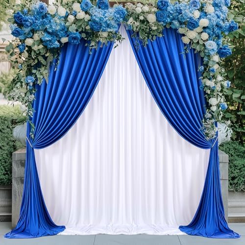 10×10 FT Wrinkle Free White Royal Backdrop Curtains for Parties, 4 Panels 2.5×10ft Wrinkle Free Soft Polyester Drapes for Backdrop Decor Themed Party Baby Shower Photo Background Curtain - Image 7