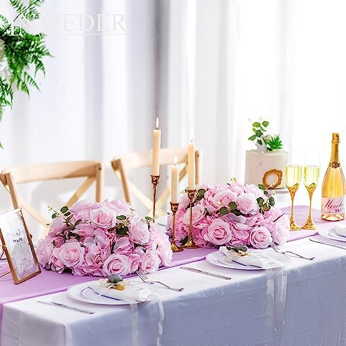 Pink Flowers Balls for Centerpieces: 15.7in Diam, Set of 6 - Image 3