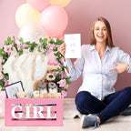Yerliker Baby Shower Crate Closet with 26 Letters Garland, Pink - Image 7