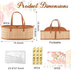3 Set Baskets for Gifts Empty, Large Woven Bamboo Gift Basket with Handle - Image 2