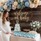 Novabright 8 Pcs Baby Shower Wooden Vintage Rocking Horse Table Decoration, Rocking Horse Decor Baby Shower Centerpieces Decor Rustic Tabletop Figurines for Wedding Birthday Party Decorations (Blue) - Image 6