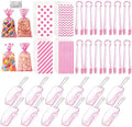 84 Pcs Pink Party Kit, 60 Treat Bags w/Ties,12 Mini Candy Scoops & 12 Tongs by Unknown